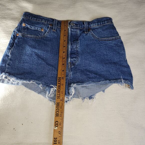 Levi Shorts Jean Womens Size 29 Blue Y2k Preppy Booty Cut Beach 501 Y2k Grunge - Picture 7 of 16